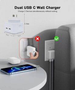 40W Dual USB-C Type-C PD Wall Charger Adapter for iPhone 15