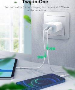40w Dual PD Type-C Fast Charging Wall Charger Power Adapter