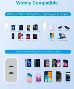 40w Dual PD Type-C Fast Charging Wall Charger Power Adapter