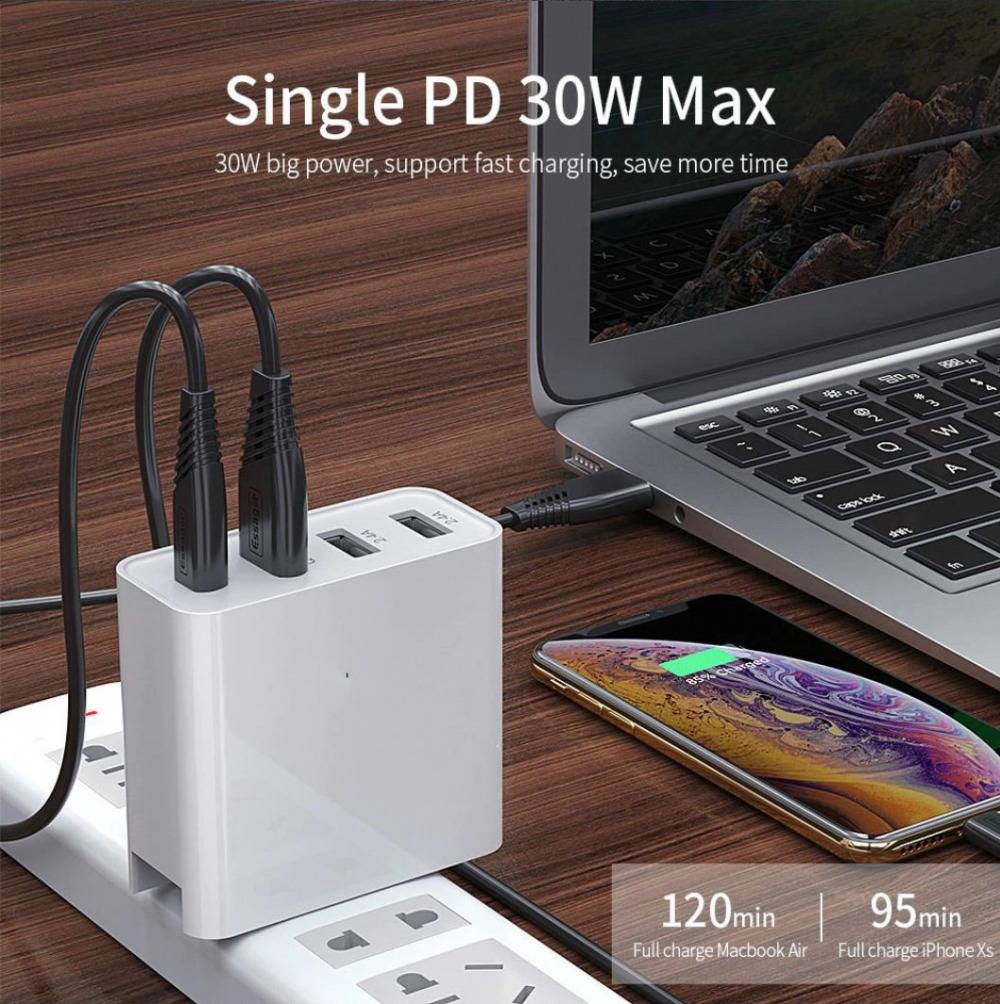 48W 4 Ports PD QC Type-C USB Wall Charger