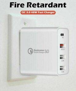 48W 4 Ports PD QC Type-C USB Wall Charger