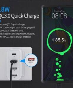48W 4 Ports PD QC Type-C USB Wall Charger