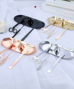 4PCs Stainless Steel Luxury Candle Wick Trimmer Wick Candle Snuffer Plate Tool Set