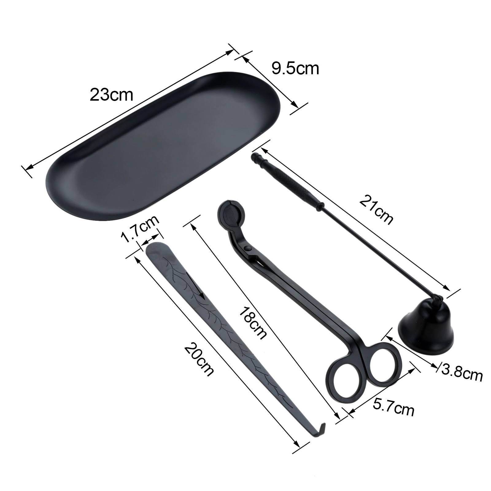 4PCs Stainless Steel Luxury Candle Wick Trimmer Wick Candle Snuffer Plate Tool Set