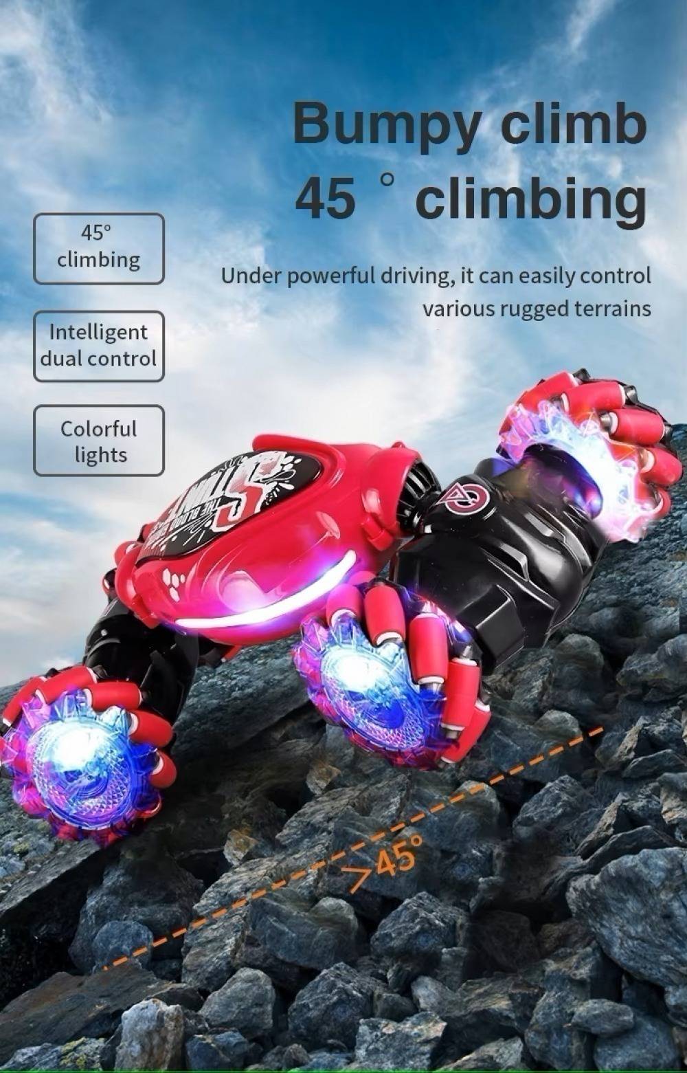4WD Stunt Gesture RC Car With LED Light Toys for Kids
