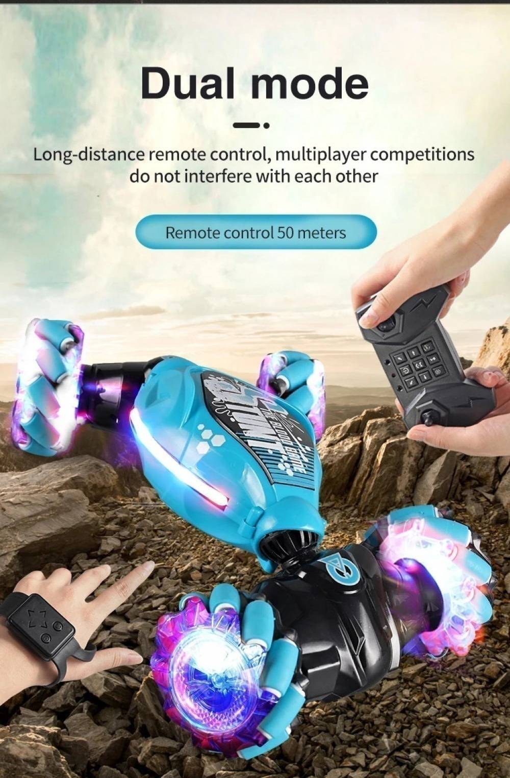 4WD Stunt Gesture RC Car With LED Light Toys for Kids