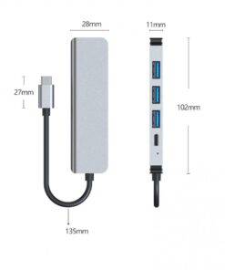 5 in 1 Type-C PD QC HDMI USB3.0 HUB Docking Station