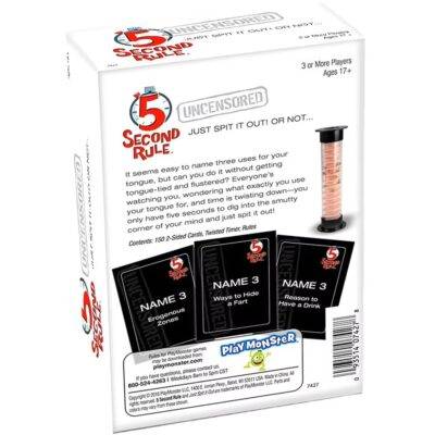 5-second Rule Party Board Game Card