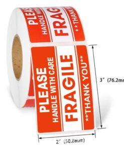500PCS Fragile Stickers Handle With Care Warning Labels