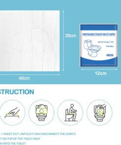 50pcs Disposable Toilet Seat Cover, Flushable