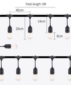 5M 10LED Bulbs Festoon String Lights