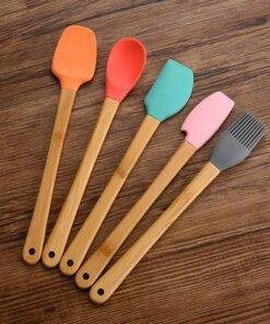5Pcs Multicolour Bamboo Cookie Pastry Scraper Baking Tools