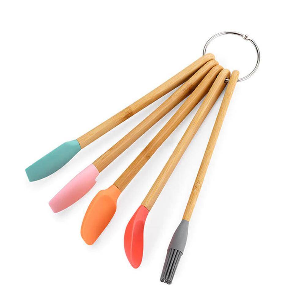 5Pcs Multicolour Bamboo Cookie Pastry Scraper Baking Tools