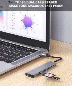 6 in 1 Type-C HDMI USB3.0 HUB Docking Station