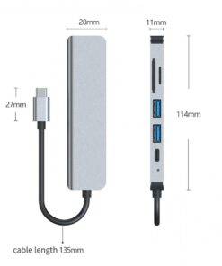 6 in 1 Type-C HDMI USB3.0 HUB Docking Station