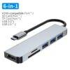 6 in 1 Type-C HDMI USB3.0 Micro SD card reader HUB Docking Station
