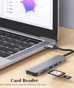 6 in 1 Type-C HDMI USB3.0 Micro SD card reader HUB Docking Station