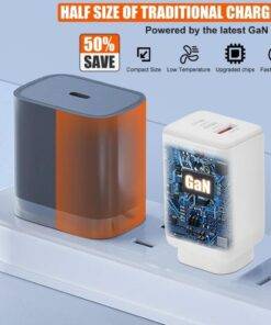 65W GaN Dual Type-C USB-C Wall Charger Adapter