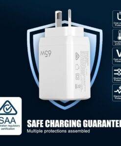 65W GaN Dual Type-C USB-C Wall Charger Adapter