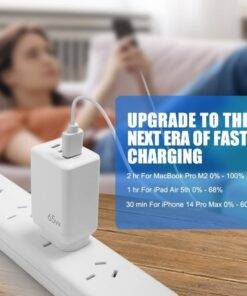 65W GaN Dual Type-C USB-C Wall Charger Adapter