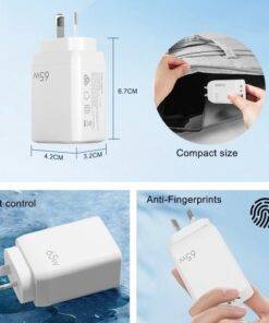 65W GaN Dual Type-C USB-C Wall Charger Adapter