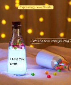 7 Colours Message Wishing Milk Drift Bottle LED Night Light Bedside Lamp