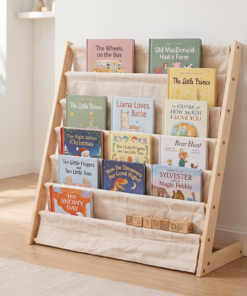 7 Tier Natural Wood Children’s Wooden Bookcases, Kids bookshelves