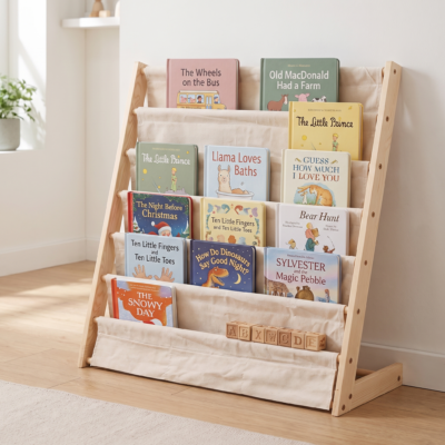7 Tier Natural Wood Children’s Wooden Bookcases, Kids bookshelves