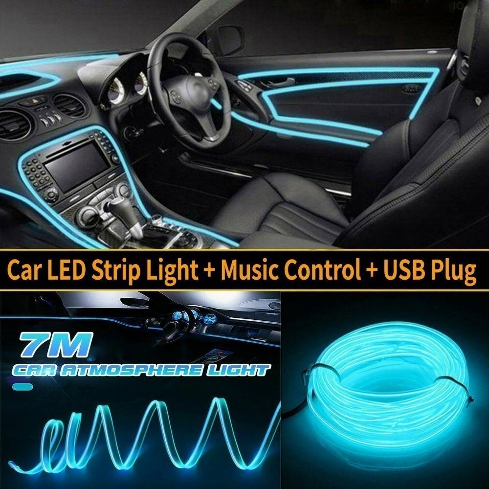7M Car Interior Music Flashing EL LED Atmosphere Neon Strip
