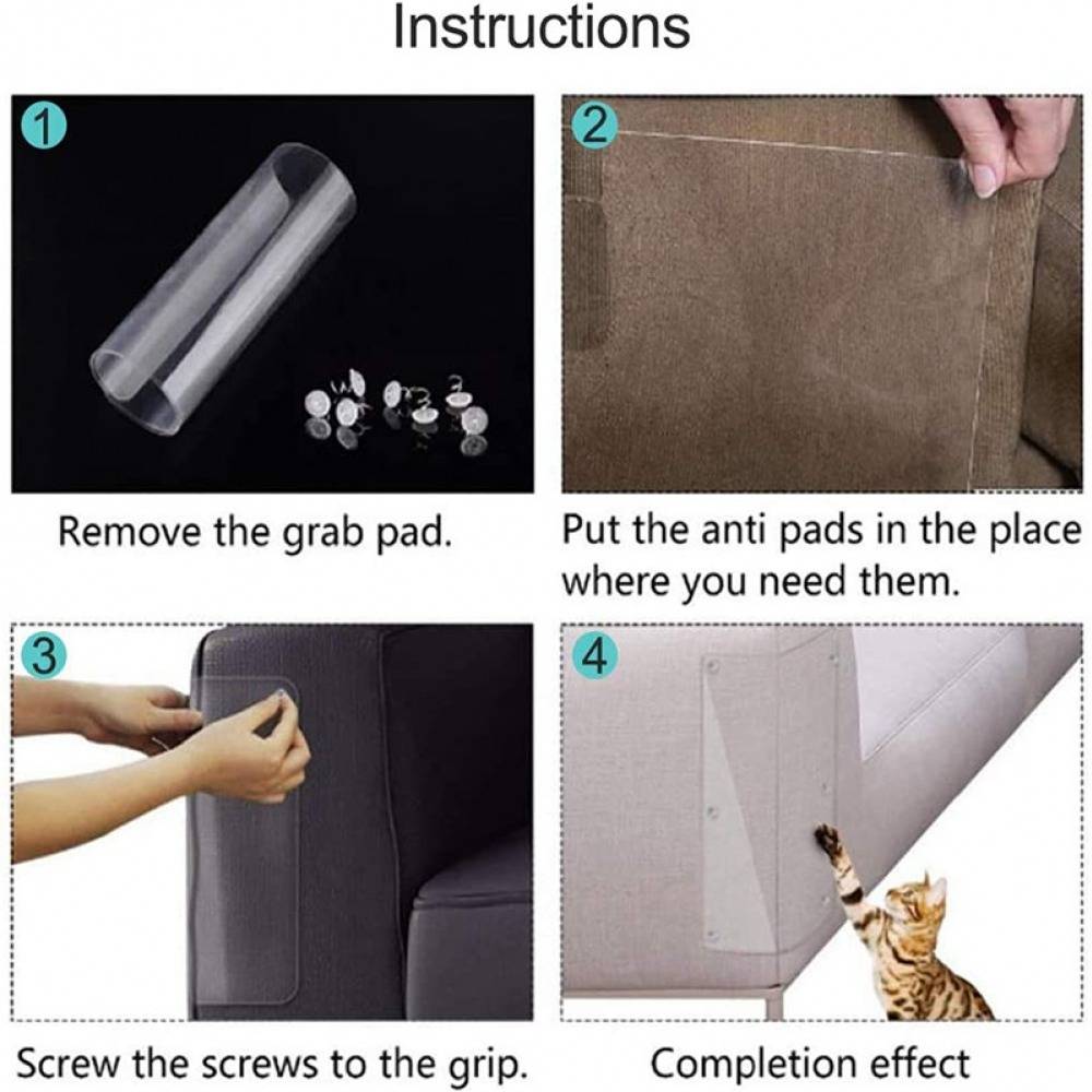 8PCs Cat Scratching Guard Sofa Couch Furniture Protection