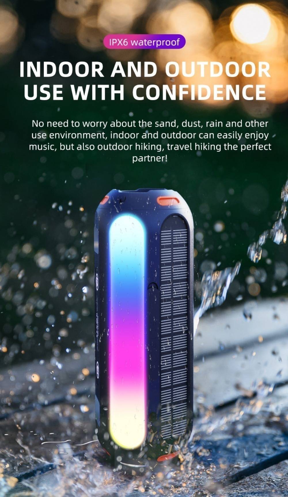ABFOCE Outdoor Magnetic Bluetooth Speaker