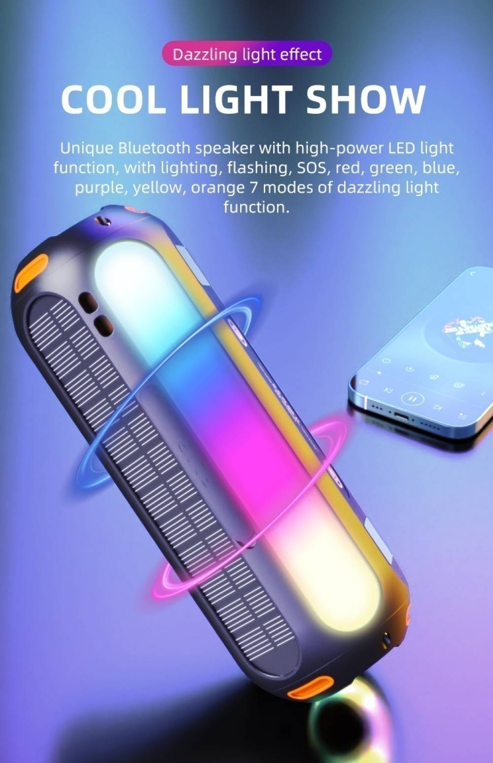 ABFOCE Outdoor Magnetic Bluetooth Speaker