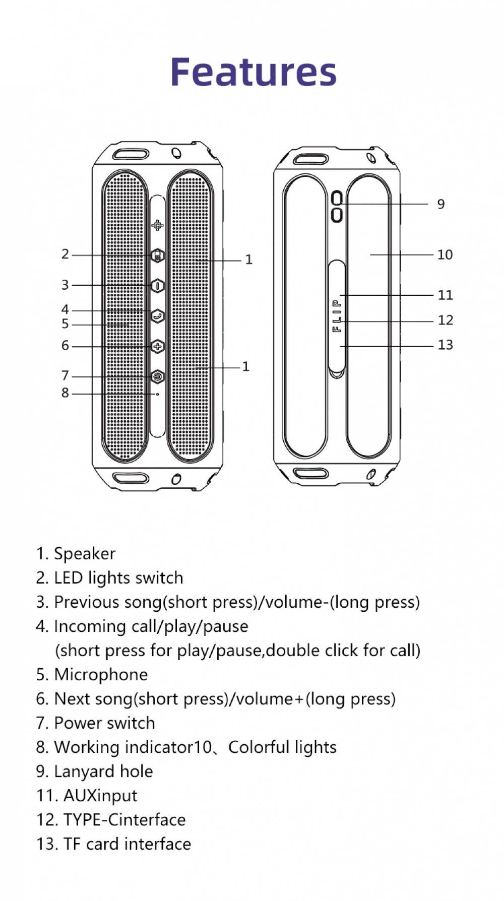 ABFOCE Outdoor Magnetic Bluetooth Speaker