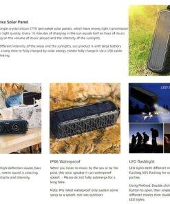 ABFOCE Outdoor Waterproof Solar Bluetooth Speaker