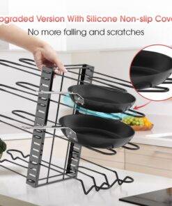 Adjustable 8 Tier Pan and Pot Lid Holder Rack