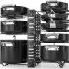 Adjustable 8 Tier Pan and Pot Lid Holder Rack