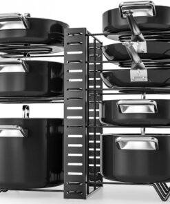 Adjustable 8 Tier Pan and Pot Lid Holder Rack