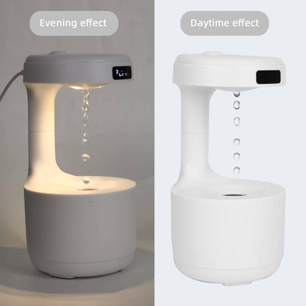Anti-Gravity Air Humidifier Water Droplets Clock Lamp