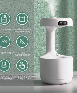 Anti-Gravity Air Humidifier Water Droplets Clock Lamp
