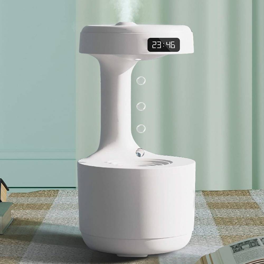 Anti-Gravity Air Humidifier Water Droplets Clock Lamp