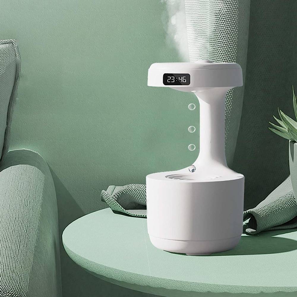Anti-Gravity Air Humidifier Water Droplets Clock Lamp