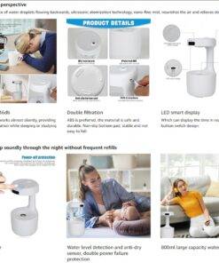 Anti-Gravity Air Humidifier Water Droplets Clock Lamp