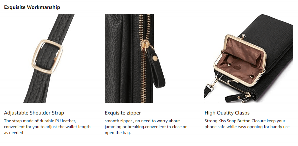 Baellerry Small Crossbody Phone Bag for Women