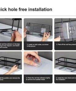 Bathroom Toilet Tank Shelf No-Punch Iron Rack
