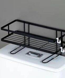 Bathroom Toilet Tank Shelf No-Punch Iron Rack