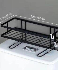 Bathroom Toilet Tank Shelf No-Punch Iron Rack