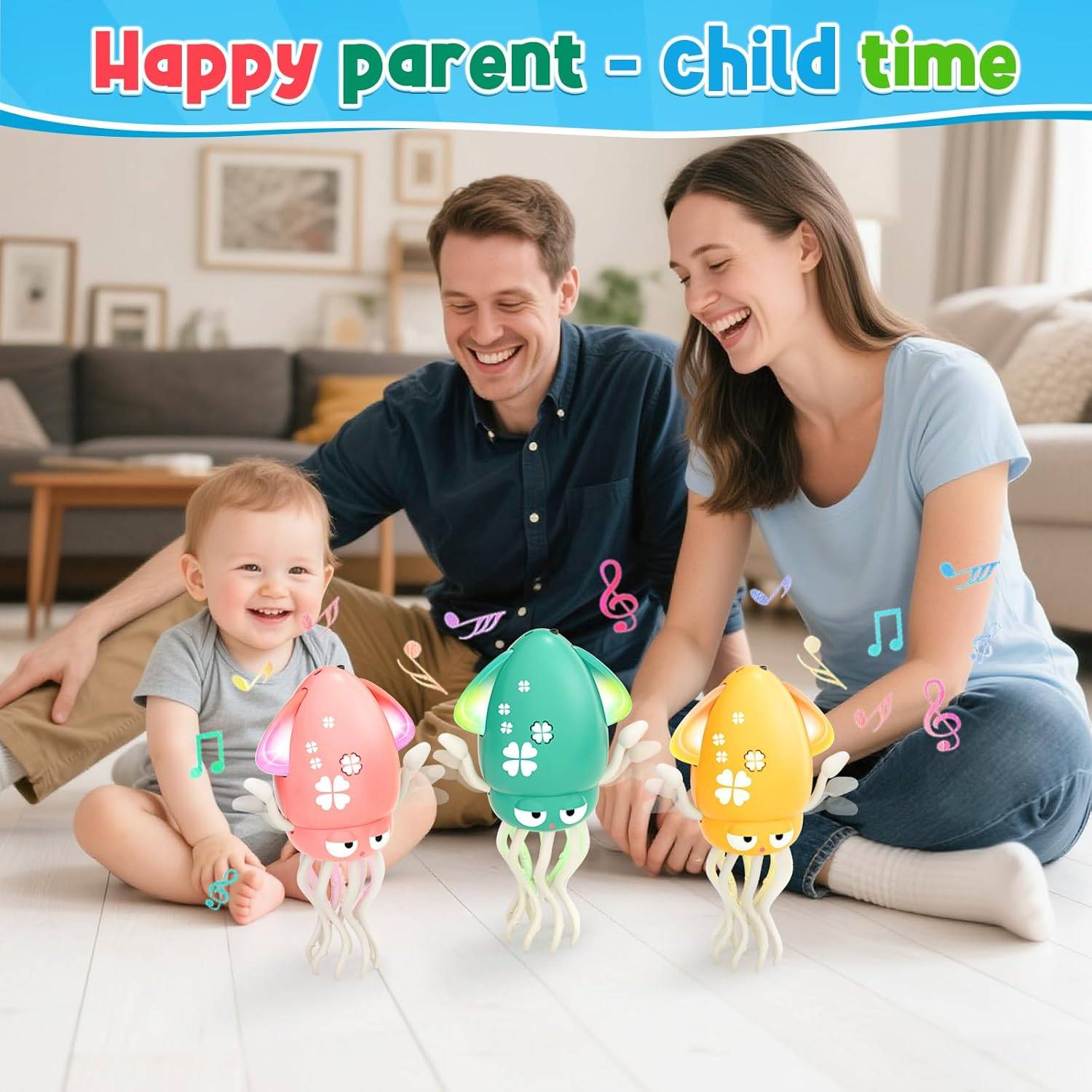 Birthday Gift Dancing Squid Baby Toy Infant Tummy Time