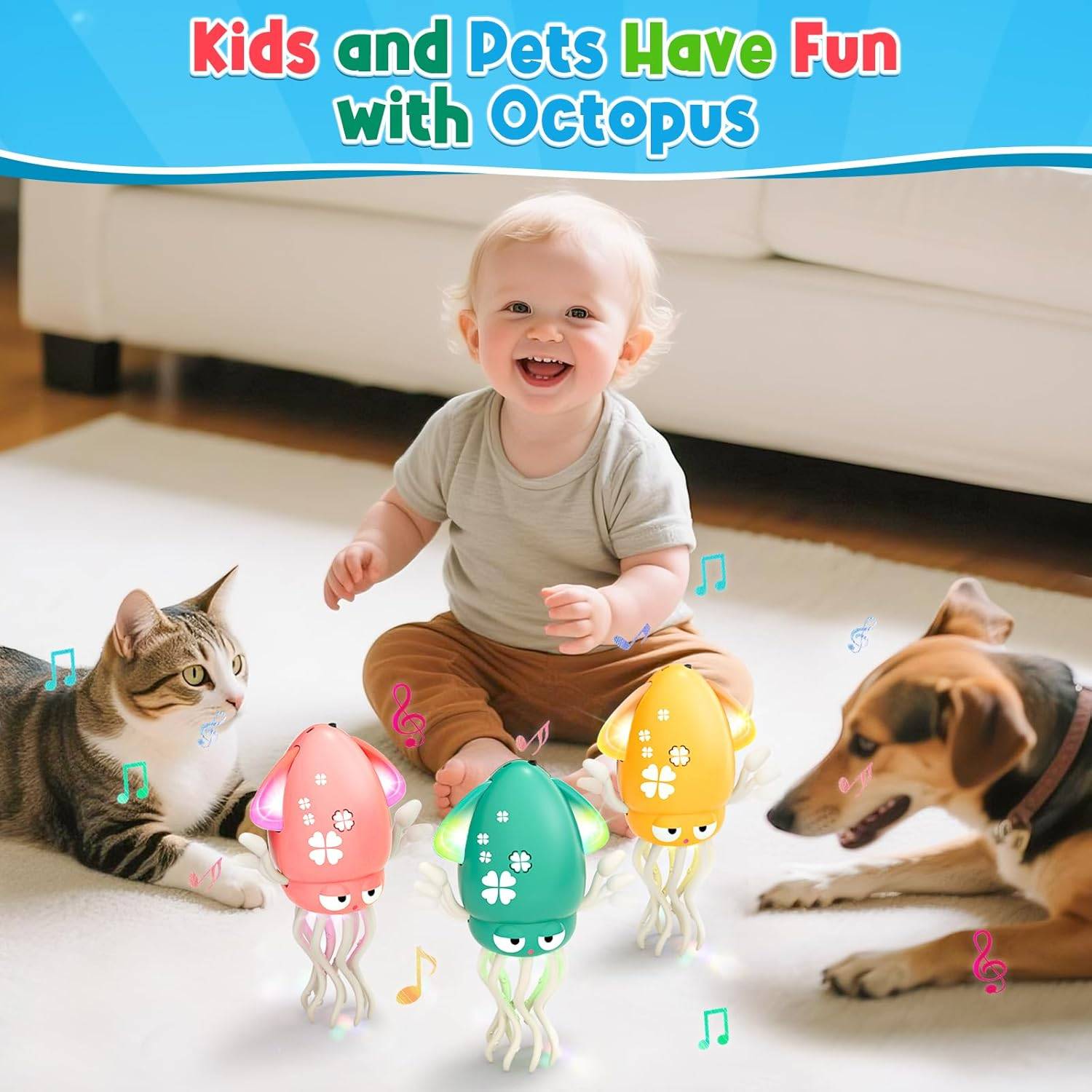 Birthday Gift Dancing Squid Baby Toy Infant Tummy Time