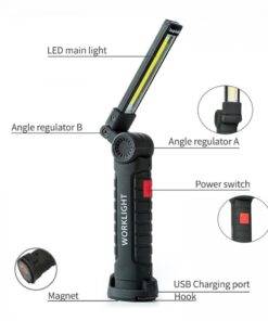 COB LED Torch USB Rechargeable Multi-Function Folding Work Light