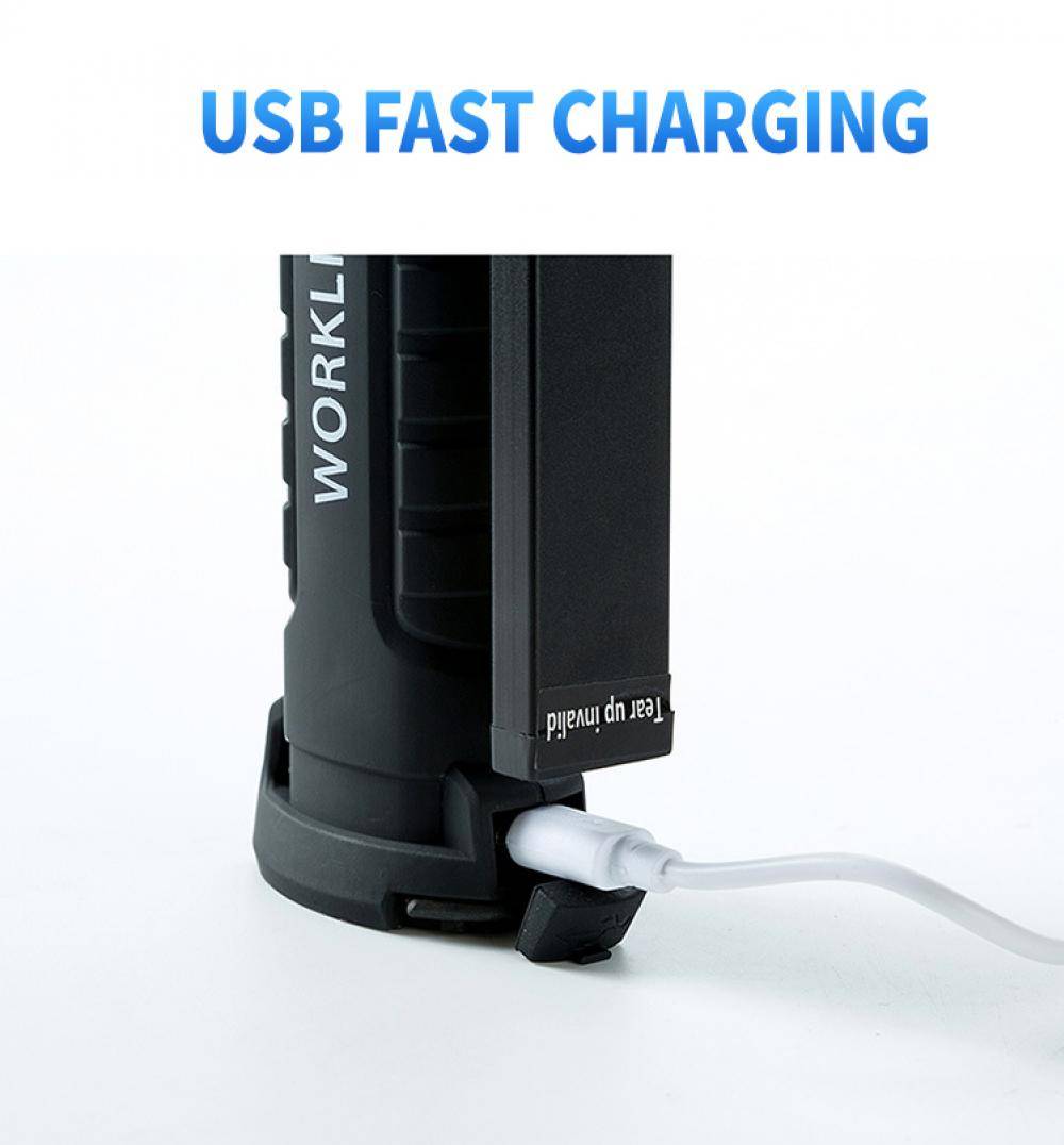 COB LED Torch USB Rechargeable Multi-Function Folding Work Light